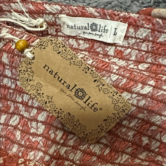 NWT Natural Life Courtney Foliage Red Orange Maxi Dress L - Picture 7 of 7